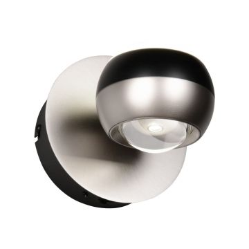 Aplică de perete neagră-argintie LED Orbit – Trio Select