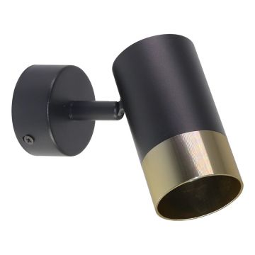 Aplică de perete neagră/aurie Tobi – Candellux Lighting