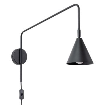Aplică de perete neagră cu alimentare la priză Zylo – Nice Lamps