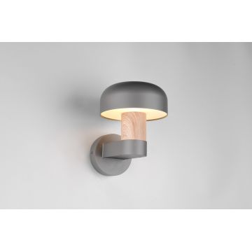 Aplica de perete pentru exterior Fraser, TRIO, 19x25x24.5 cm, 10W, 1x E27, aluminiu, gri/natur