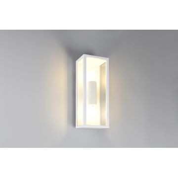 Aplica de perete pentru exterior Garonne, TRIO, 14x13.5x38 cm, 10W, 2x E27, aluminiu, alb mat