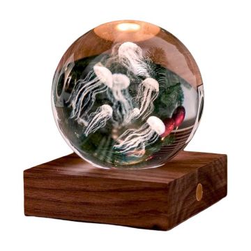 Decorațiune luminoasă maro închis cu USB Amber – Gingko