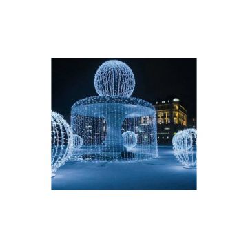 Instalatie de Craciun Model 9111 Perdea Ploaie 288 Leduri 1.8/1.2m – Alb Rece