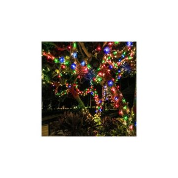 Instalatie de Craciun, tip liniara, 20 m cu 200 leduri hexagonale, multicolor/ RGB