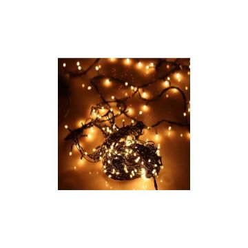 Instalatie de Craciun tip liniara, 50 m cu 500 leduri, alb cald,