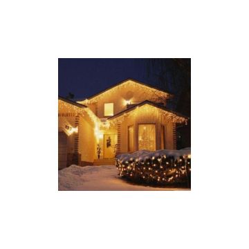 Instalatie de Craciun, turturi / franjuri, 6 m, 180 leduri, alb cald