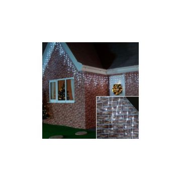 Instalatie luminoasa de Craciun, tip franjuri / turturi, 20 metri, 400 LED-uri, ALB RECE