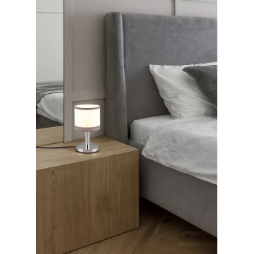 Lampa de masa Davos, RL, 12x22.5 cm, 10W, 1x E14, metal, gri/alb