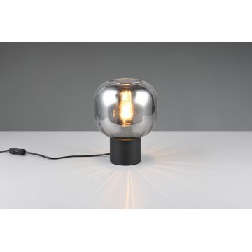 Lampa de masa Diva, TRIO, 20x26 cm, 40W, 1x E27, metal, negru mat/argintiu