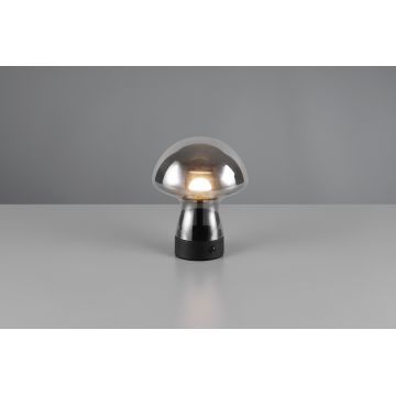Lampa de masa Dooley, RL, 14x18 cm, 1.5W, 1x SMD, sticla, gri