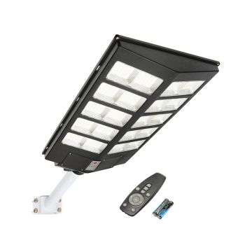 Lampa solara LED, 400W, iluminat stradal, 6500K cu panou solar, telecomanda, senzor miscare si prindere pe stalp, Cod: BK69678 Echivalență: DISLG37, Breckner Germany