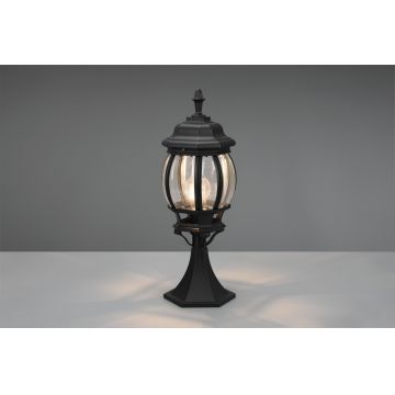 Lampadar de exterior Elvo, TRIO, 17x15.5x49 cm, 60W, 1x E27, aluminiu, negru mat