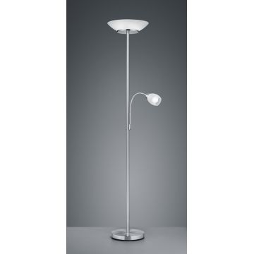 Lampadar Gerry, RL, 34x180 cm, 18W/10W, 2x E27, 1x E14, metal, argintiu