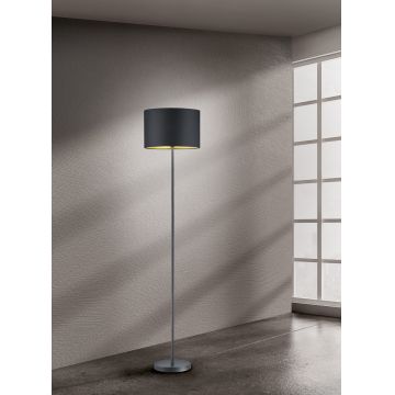 Lampadar Hostel, TRIO, 35x160.5 cm, 60W, 1x E27, metal/textil, negru mat/auriu