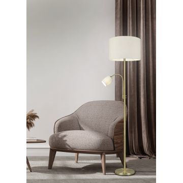 Lampadar Hotel, TRIO, 40x170 cm, 60W, 1x E27, metal/textil, auriu/alb