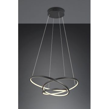 Lustra Darvin, TRIO, 64x49x150 cm, 34W, 1x SMD, metal, negru mat