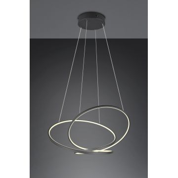 Lustra Darvin, TRIO, 84x66x150 cm, 52W, 1x SMD, metal, negru mat