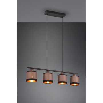 Lustra Davos, RL, 75x12x150 cm, 10W, 4x E14, metal, negru mat/taupe