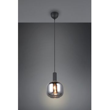 Lustra Diva, TRIO, 20x150 cm, 10W, 1x E27, metal, negru mat/argintiu