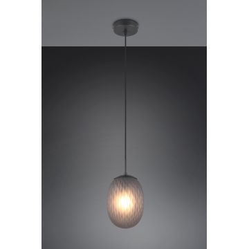 Lustra Facette, TRIO, 17.5x150 cm, 25W, 1x E27, metal, negru mat/gri