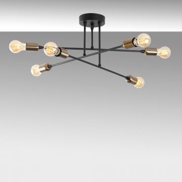 Lustra Fleur Chandelier, Negru, 66x66x27 cm