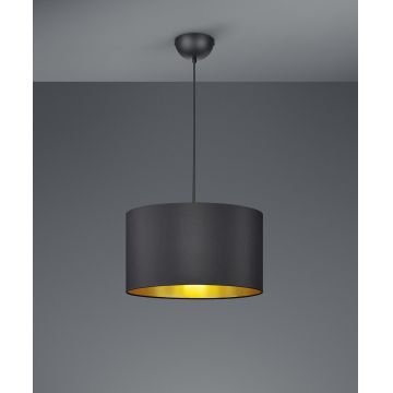 Lustra Hostel, TRIO, 40x150 cm, 60W, 1x E27, textil, negru mat/auriu