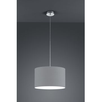 Lustra Hotel, TRIO, 40x150 cm, 60W, 1x E27, metal/textil, gri/argintiu