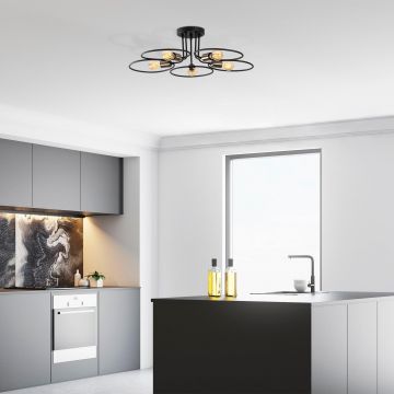 Lustra Wave Chandelier, Negru, 73x73x22 cm