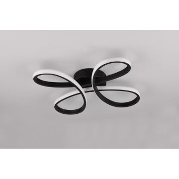 Plafoniera Fly, TRIO, 40x40x7.5 cm, 22W, 1x SMD, metal, negru mat