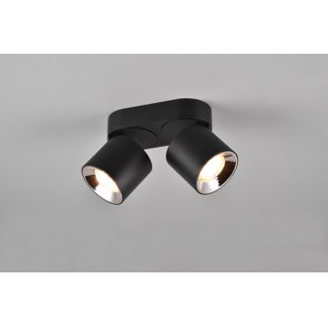 Plafoniera Guayana, TRIO, 18x8.7x12 cm, 10W, 2x GU10, metal, negru mat