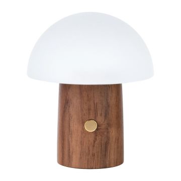 Veioză albă/în culoare naturală închisă LED (înălțime 7 cm) Alice Mushroom – Gingko