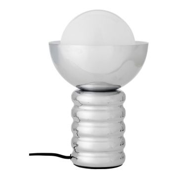 Veioză argintie cu abajur din sticlă (înălțime 32 cm) Spike – Bloomingville