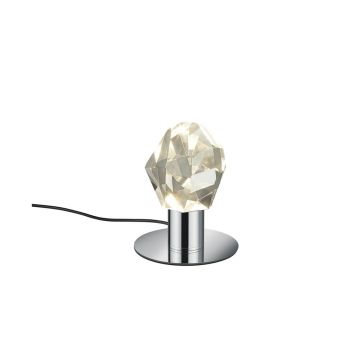 Veioză argintie LED cu abajur din sticlă (înălțime 17 cm) Verano – Trio Select