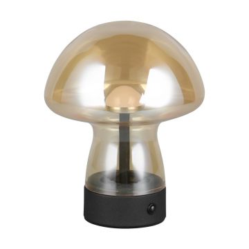 Veioză chihlimbar LED cu abajur din sticlă (înălțime 18 cm) Dooley – Trio