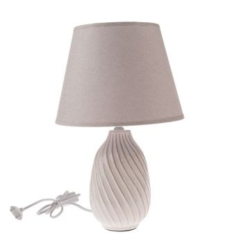 Veioză gri cu abajur textil (înălțime 38 cm) – Dakls