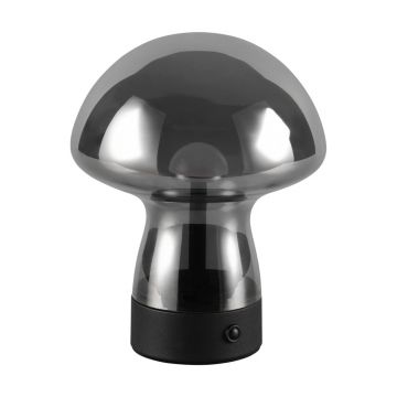 Veioză gri LED cu abajur din sticlă (înălțime 18 cm) Dooley – Trio