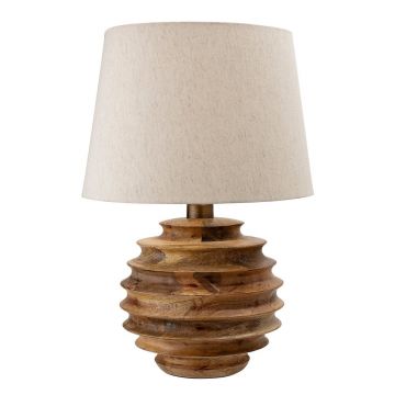 Veioză în culoare naturală închisă cu abajur textil (înălțime 54 cm) Svale – Bloomingville