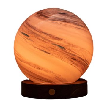 Veioză în culoare naturală închisă LED cu abajur din sticlă (înălțime 13 cm) Polar Cloud – Gingko