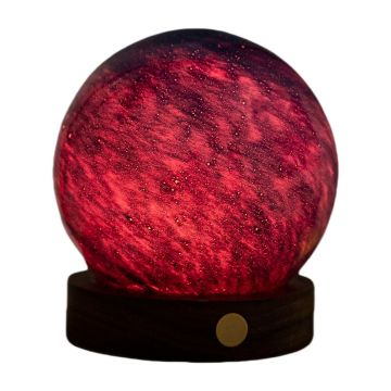 Veioză în culoare naturală închisă LED cu abajur din sticlă (înălțime 9 cm) Galaxy Breeze – Gingko