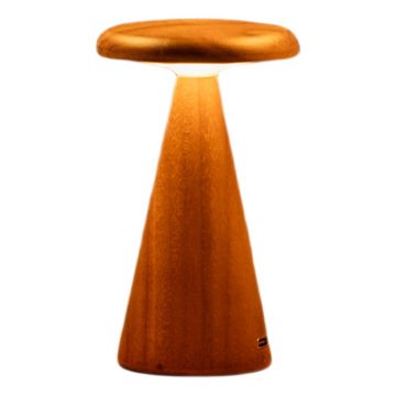 Veioză în culoare naturală LED cu abajur din lemn (înălțime 14 cm) Sylva – Gingko
