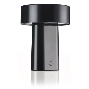 Veioză neagră LED din plastic (înălțime 18 cm) Oblong – Zone