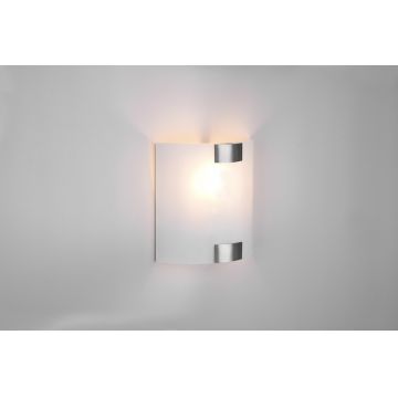 Aplica de perete Pura, TRIO, 20x20 cm, 40W, 1x E27, metal, nichel mat/alb