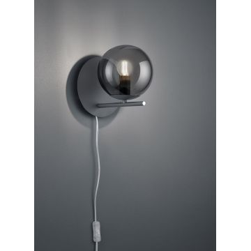 Aplica de perete Pure, TRIO, 18x20.6 cm, 28W, 1x E14, metal, antracit