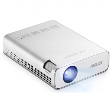 Asus Videoproiector portabil ASUS ZenBeam E1R, WVGA (854x480), HDMI, 200 lumeni, Difuzor 2W, Argintiu