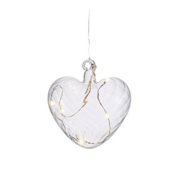 Decorațiune luminoasă cu baterii ø 8 cm Wave Heart – Sirius
