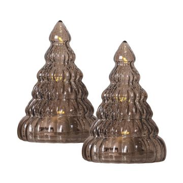 Decorațiuni luminoase maro închis 2 buc. cu baterii ø 6,5 cm Lucy Tree – Sirius