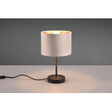 Lampa de masa Julieta, TRIO, 20x33 cm, 40W, 1x E27, metal/textil, negru/bej