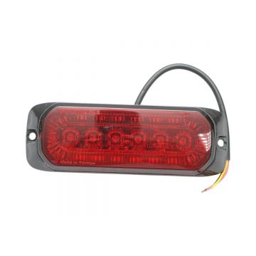 Lampa laterala stroboscopica LED 12-24V rosie 9 functii 132x46x19mm FR1287, Cod: BK98691, BRECKNER GERMANY