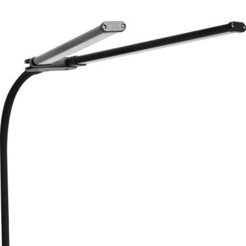 Lampa LED de birou cu clema si doua capete, Techstar® TD001, Putere 24W, USB, Reglabila la 360°, 10 niveluri