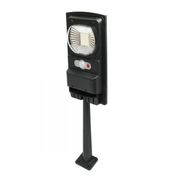 Lampa solara LED iluminat stradal 100W, 6500K, IP65 cu panou solar senzor de miscare telecomanda si prindere pe stalp, Cod: BK69853 Echivalență: DISLT17, Breckner Germany